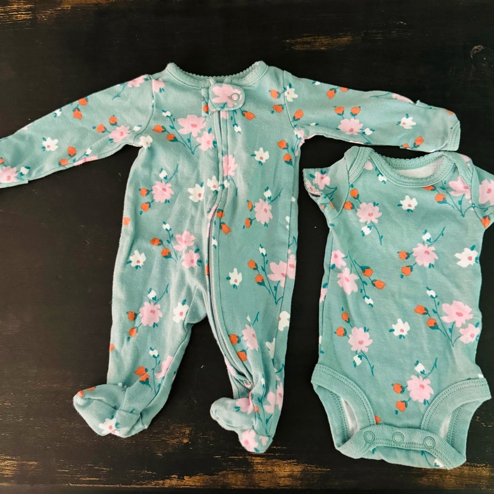 Matching Premie Onesie and Sleeper